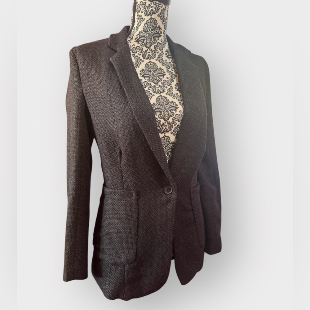 Bohme Textured Tailored Black Blazer Jacket Size Small - Picture 2 of 9